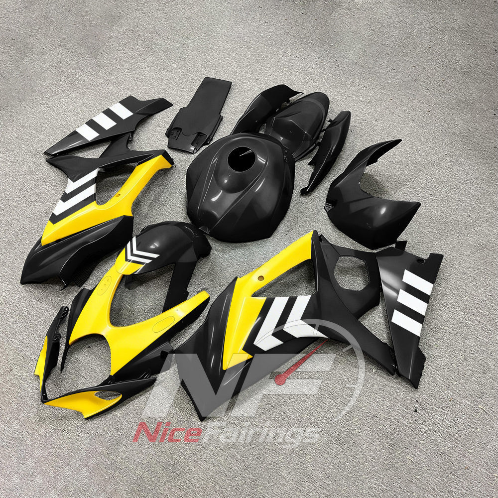 Replacement Injection-Molded Panel Kit Fits 2007-2008 Suzuki GSX-R1000 | NiceFairings - side angle image
