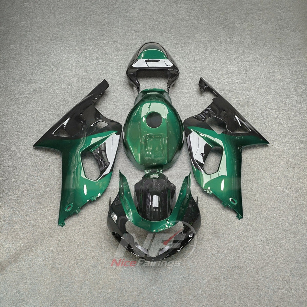 SUZUKI GSX-R600 GSX-R750 K1 2001-2003 - Green Inset Panels - paint design NO.7 option image