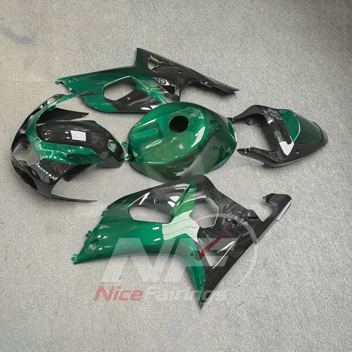 Motorcycle Cowling Kit Fits SUZUKI GSX-R600 GSX-R750 K1 2001-2003 - ABS Inset-Panel Graphic | NiceFairings - front angle image