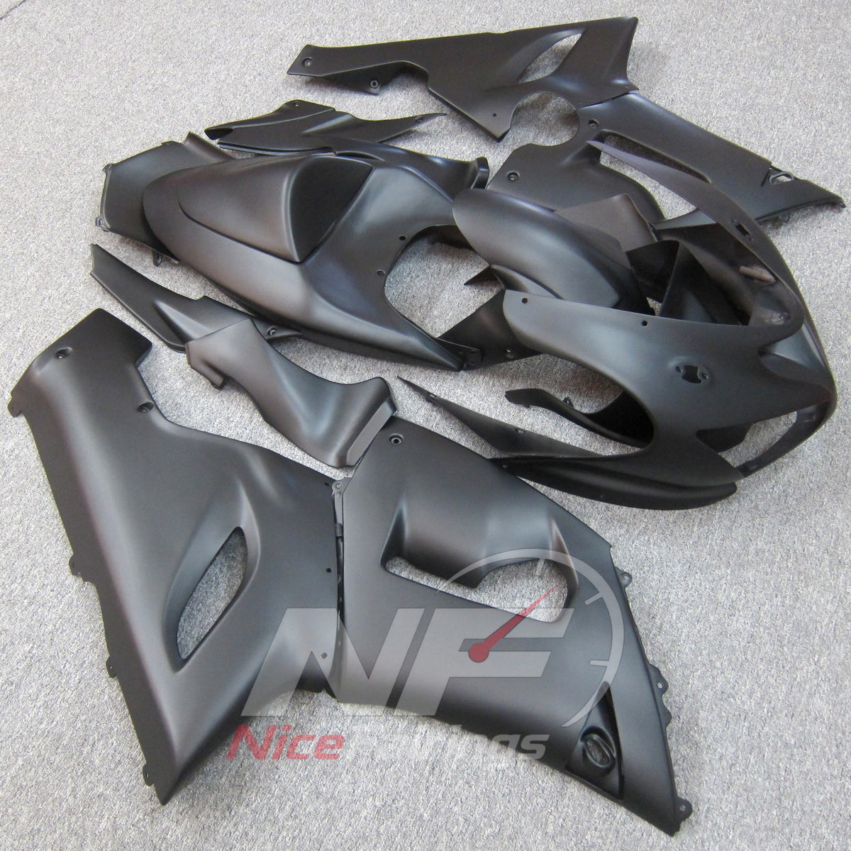 Kawasaki ZX6R 2005-2006 Dark graphite bodywork - angled view