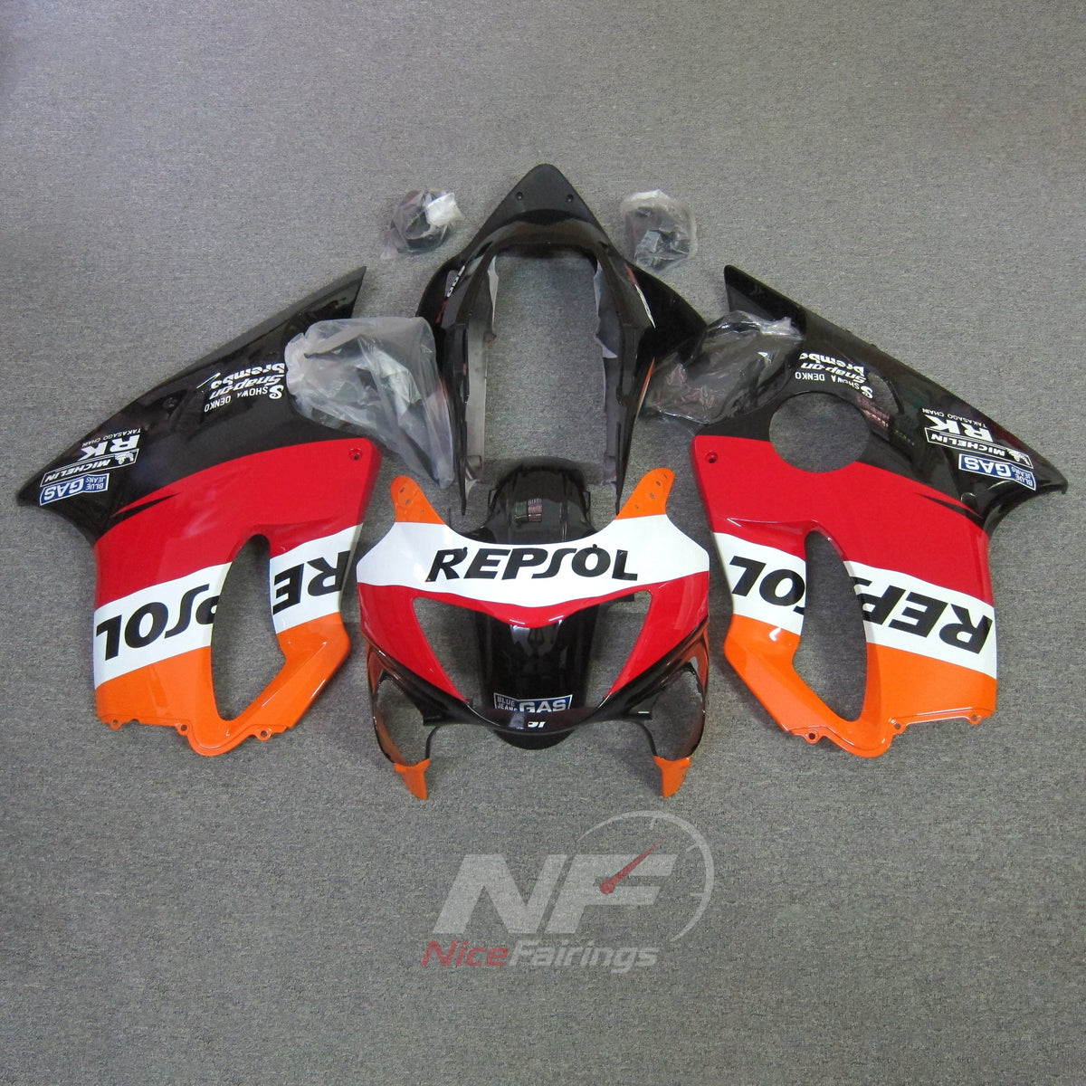 Fairing Kit Fits 1999-2000 HONDA CBR600 F4 - ABS Plastic - White Black | NiceFairings - paint design NO.8 option image