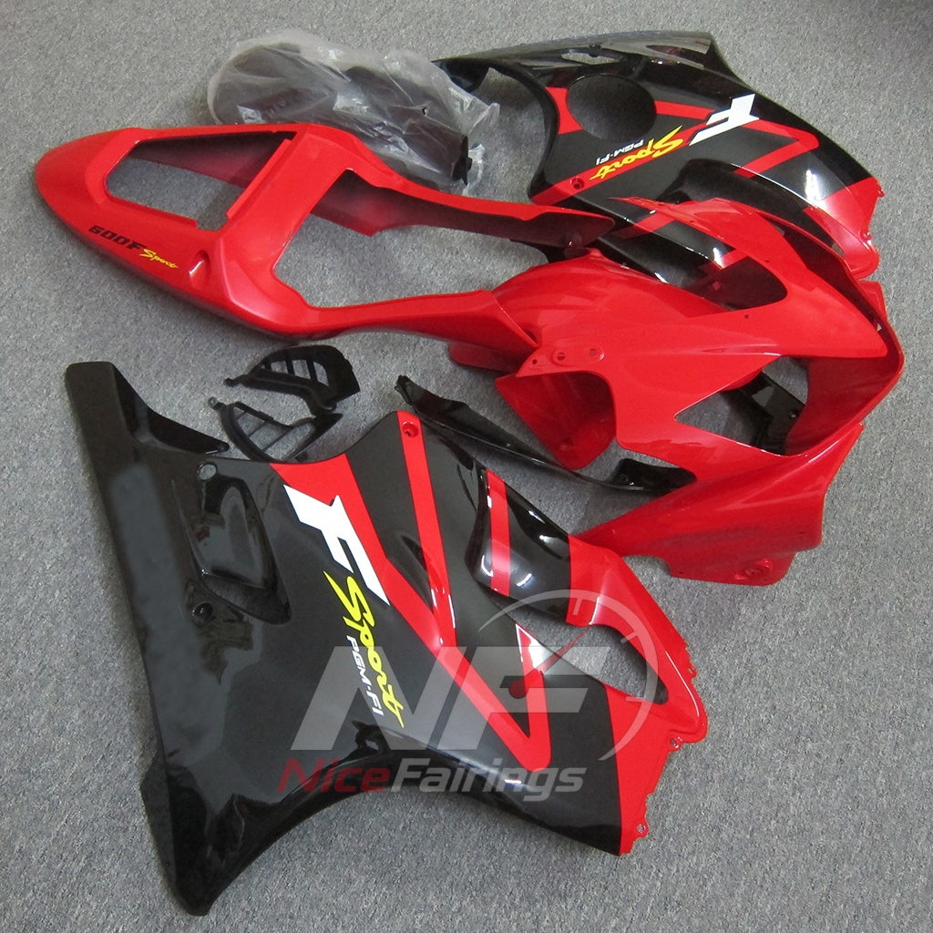 Motorcycle Fairing Kit Fits 2001-2003 HONDA CBR600 F4i - ABS Plastic - Red Black White | NiceFairings - front angle image