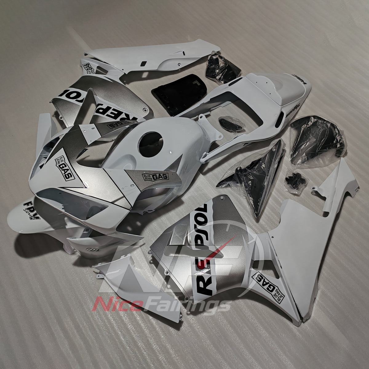 Painted Injection Fairing Panel Set Fits 2005-2006 Honda CBR600RR F5 | NiceFairings - side angle image