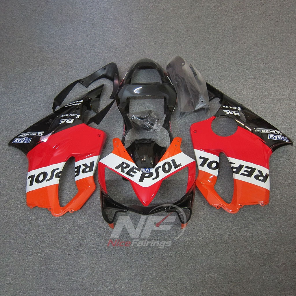 Fairings Kit Fits 2001-2003 HONDA CBR600 F4i - ABS Plastic - Red Orange Black | NiceFairings - main product image