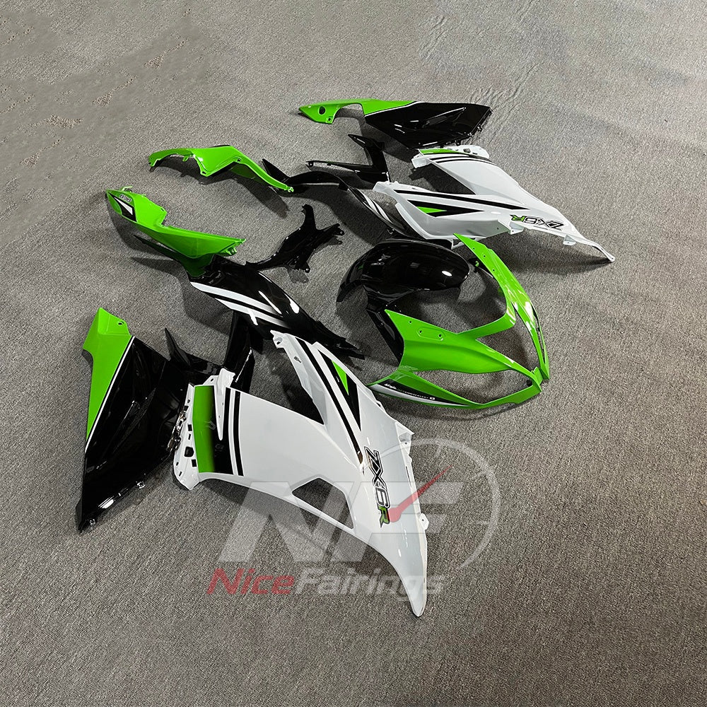 Painted Injection-Molded Fairings Compatible with KAWASAKI ZX6R 2013-2018 | NiceFairings - front angle image