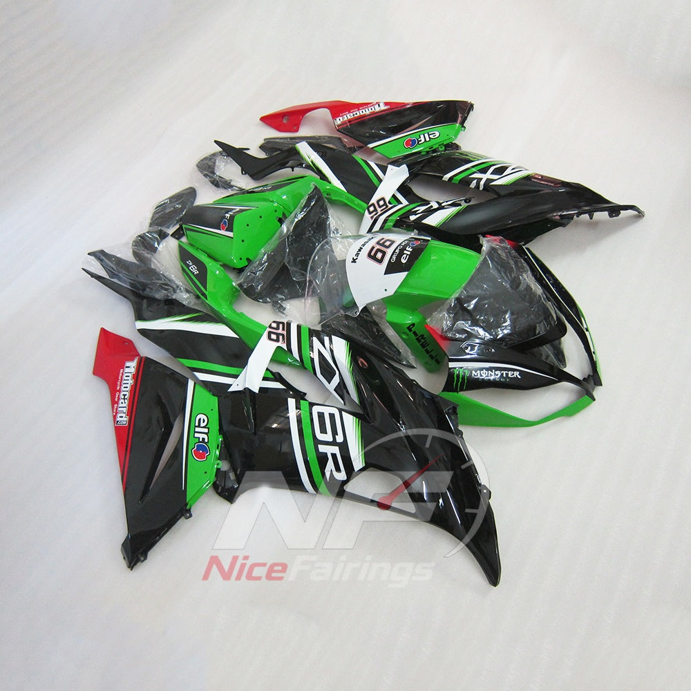 Custom-Painted ABS Plastic Fairing Kit Fits KAWASAKI ZX6R 2013-2018 | NiceFairings - front angle image