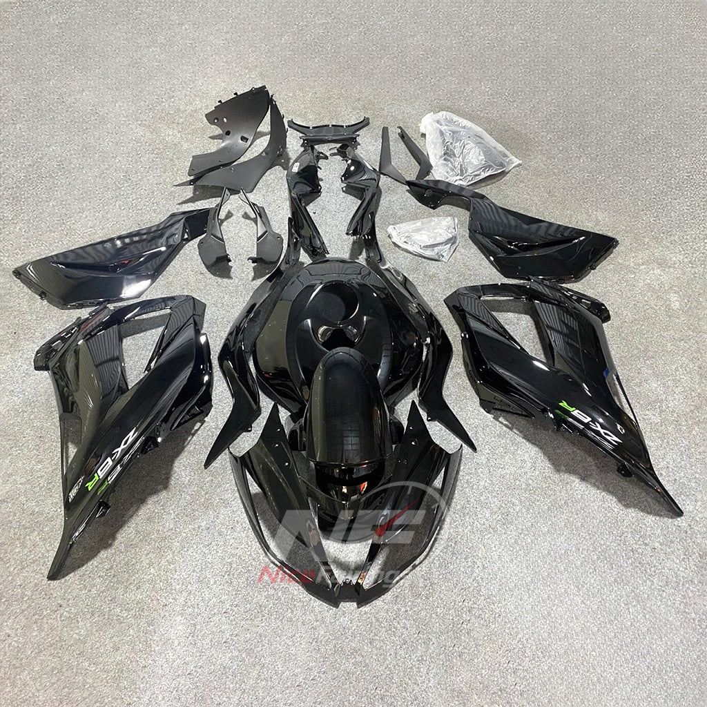 Painted Black Injection-Molded Cowling Set Fits KAWASAKI ZX6R 2013-2018 | NiceFairings - paint design NO.4 option image