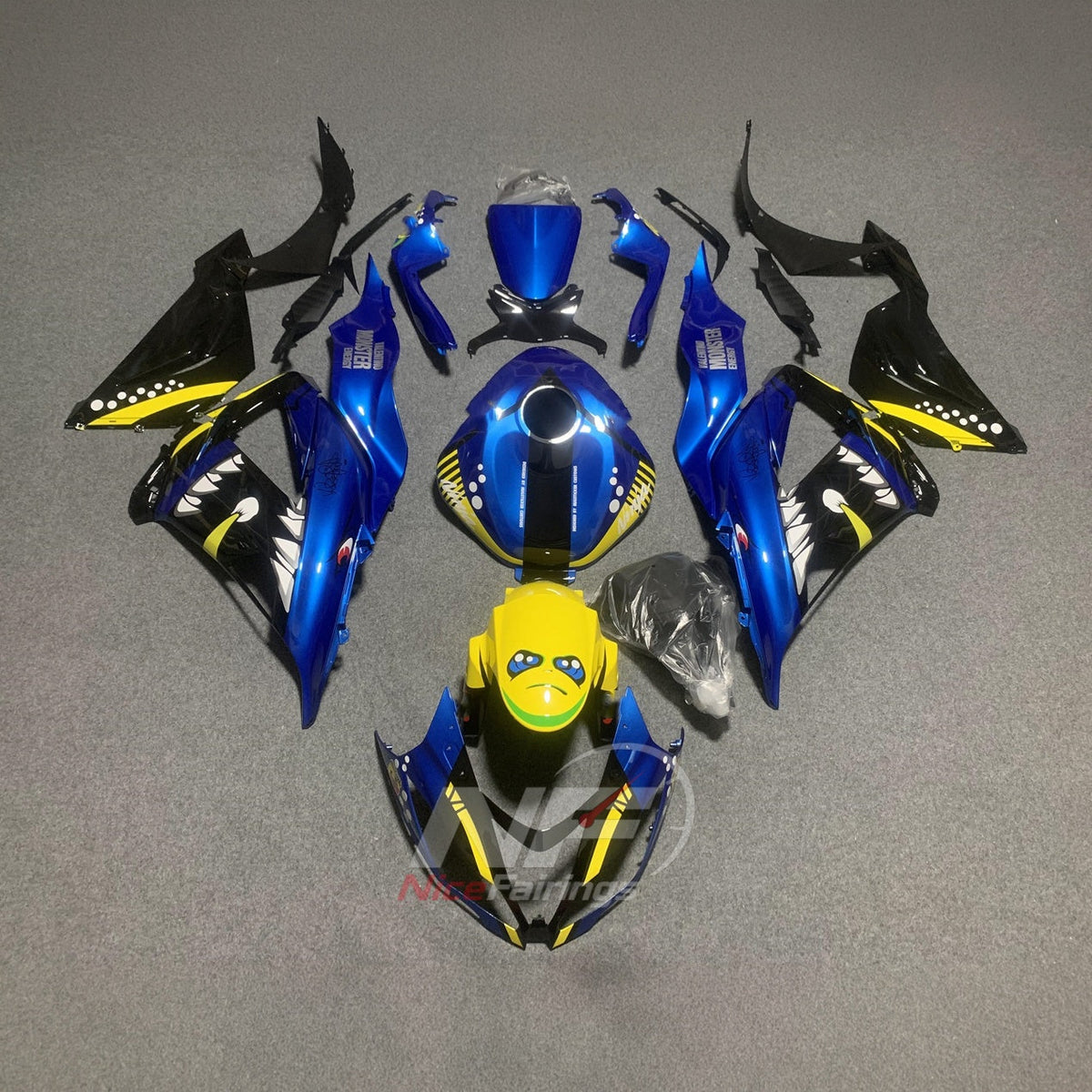 Aftermarket ABS Plastic Fairing Set Fits 2013-2018 KAWASAKI ZX6R | NiceFairings - paint design NO.2 option image