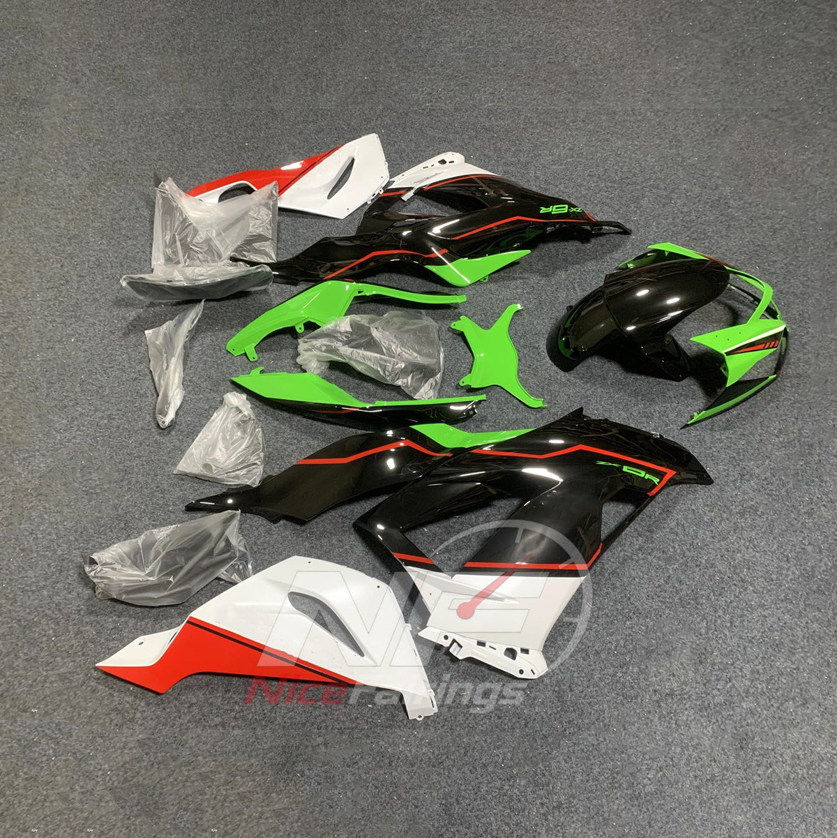 Motorcycle Fairing Kit Fits KAWASAKI ZX6R 2013-2018 | NiceFairings - front angle image