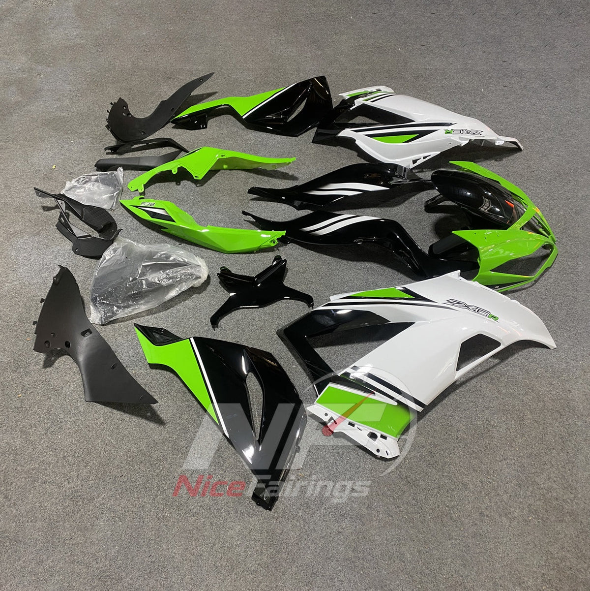 Aftermarket ABS Motorcycle Fairings Compatible with KAWASAKI ZX6R 2013-2018 | NiceFairings - side angle image