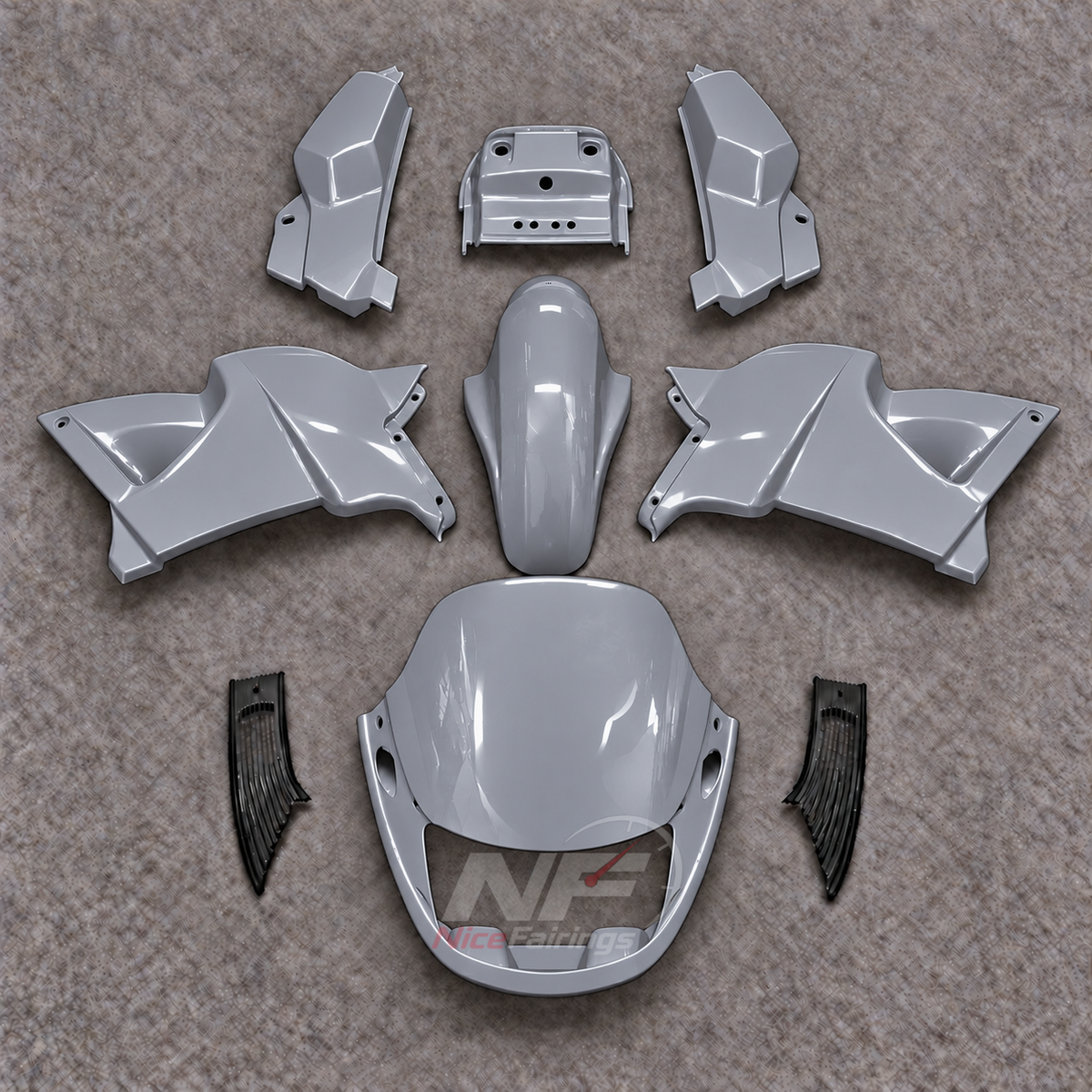 Motorcycle Fairings Fit 1991-1994 KAWASAKI KLE500 - Handmade ABS Plastic - Silver Gray | NiceFairings - main product image