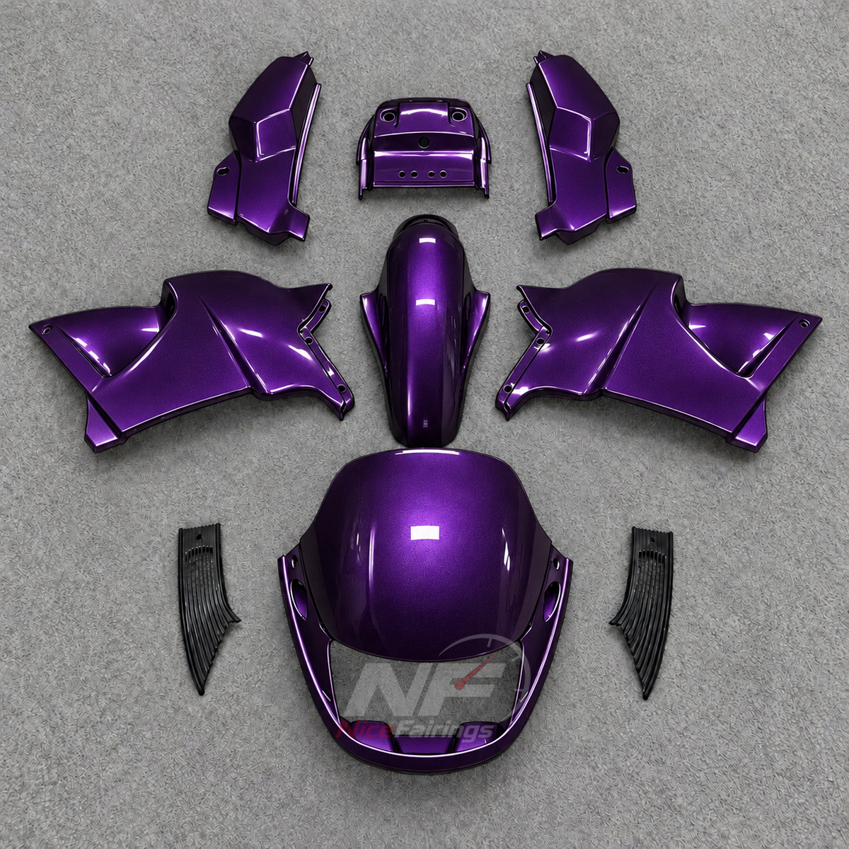 Motorcycle Fairings Fit 1991-1994 KAWASAKI KLE500 - Injection-Molded ABS Plastic - Silver Gray | NiceFairings - paint design NO.2 option image