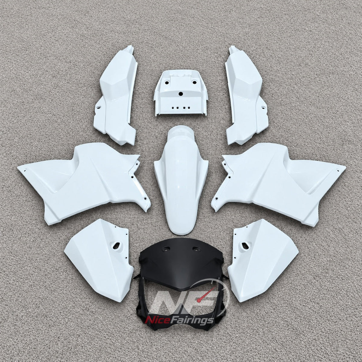 Replacement Fairings Fit 2005-2008 KAWASAKI KLE500 - Injection-Molded ABS Plastic - Ivory | NiceFairings - paint design NO.9 option image