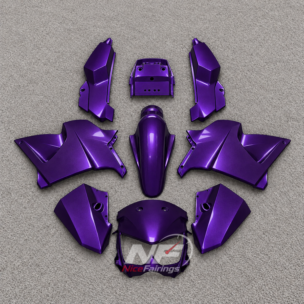 Motorcycle Fairing Kit Fits 2005-2008 KAWASAKI KLE500 - Injection-Molded ABS Plastic - Burgundy Gray Black | NiceFairings - paint design NO.6 option image