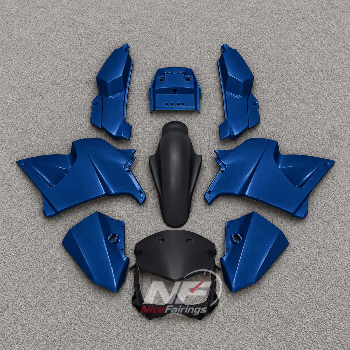 Motorcycle Fairing Kit Fits 2005-2008 KAWASAKI KLE500 - Injection-Molded ABS Plastic - Burgundy Gray Black | NiceFairings - paint design NO.8 option image