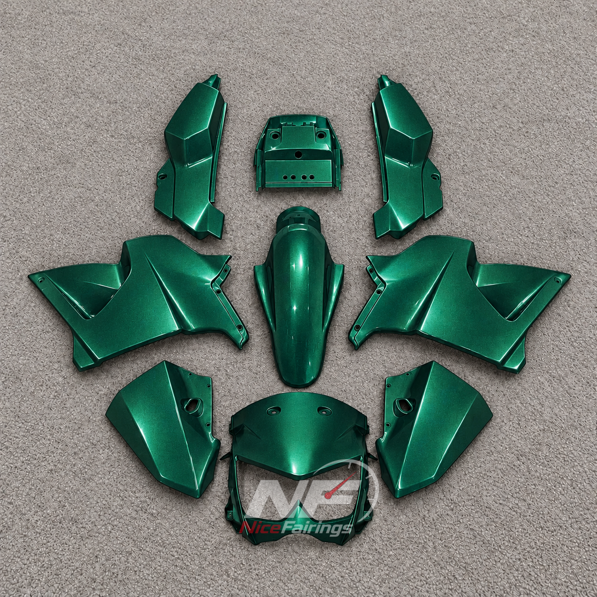 Replacement Fairings Fit 2005-2008 KAWASAKI KLE500 - Injection-Molded ABS Plastic - Dark Green | NiceFairings - main product image