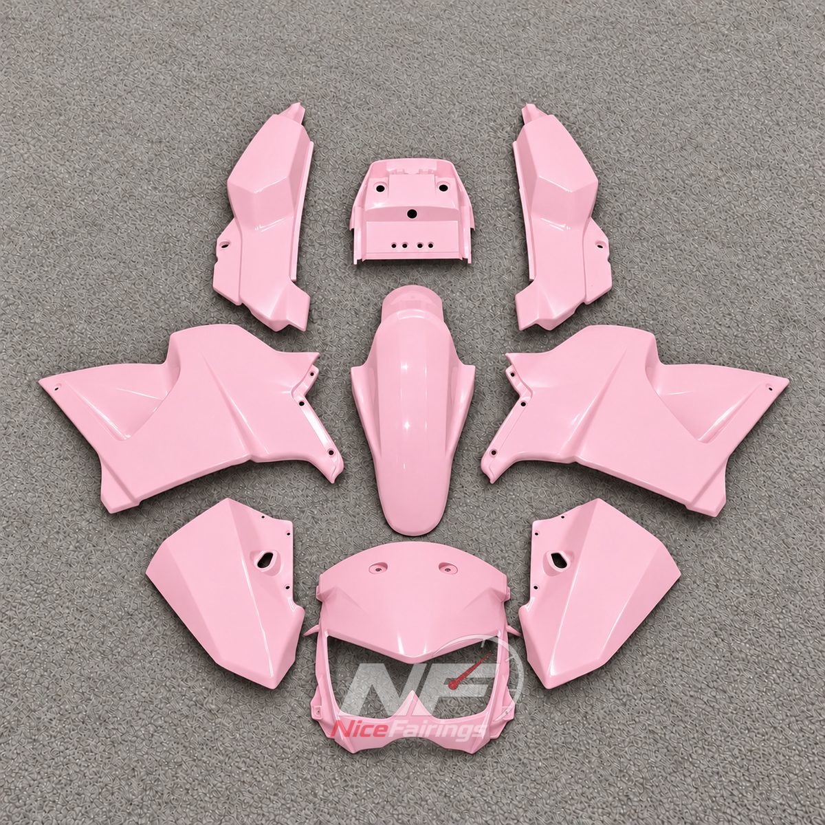 Fairings Kit Fits 2005-2008 KAWASAKI KLE500 - Injection-Molded ABS Plastic - White Black | NiceFairings - paint design NO.8 option image