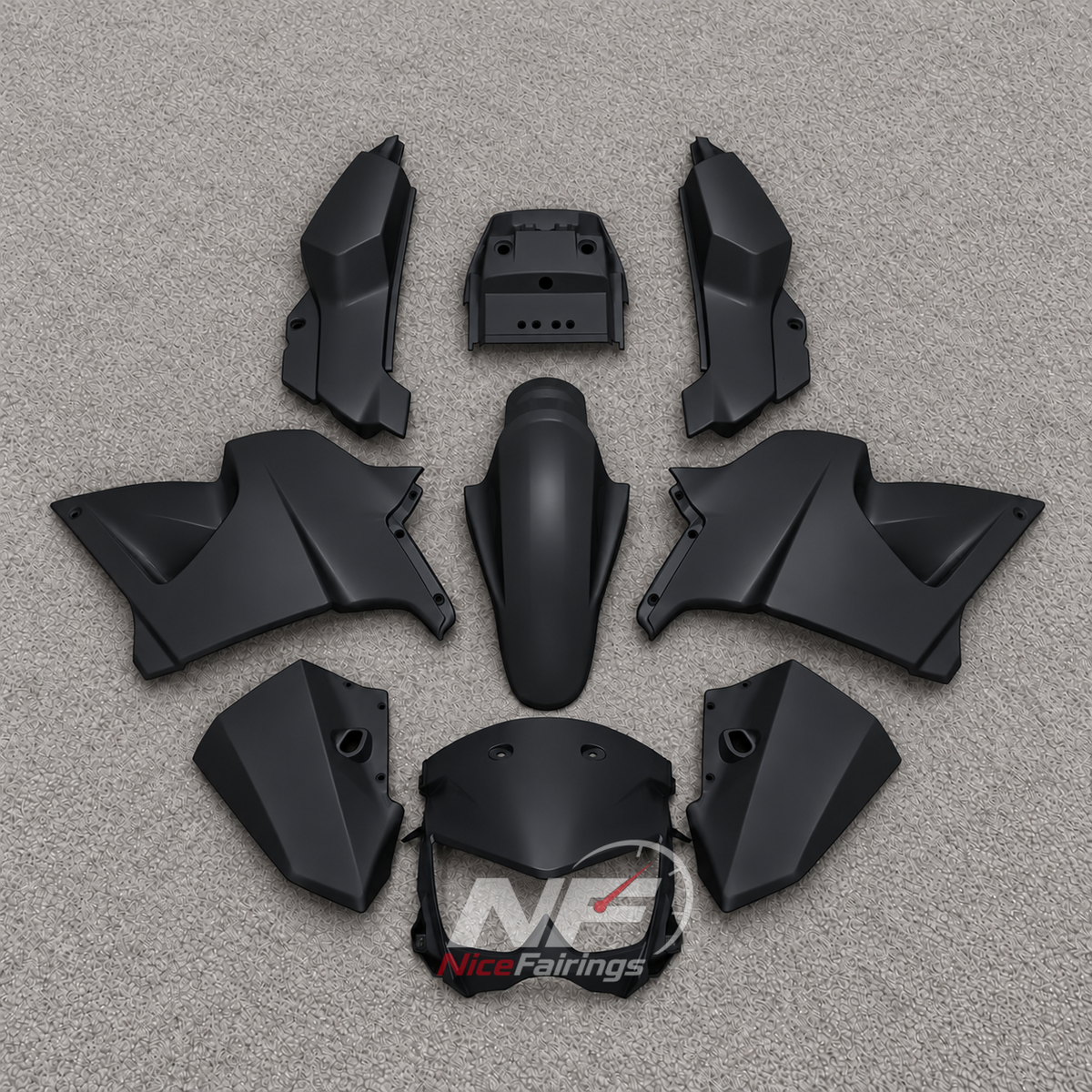 Aftermarket Fairing Kit Fits 2005-2008 KAWASAKI KLE500 - Injection-Molded ABS Plastic - Matte Black | NiceFairings - main product image