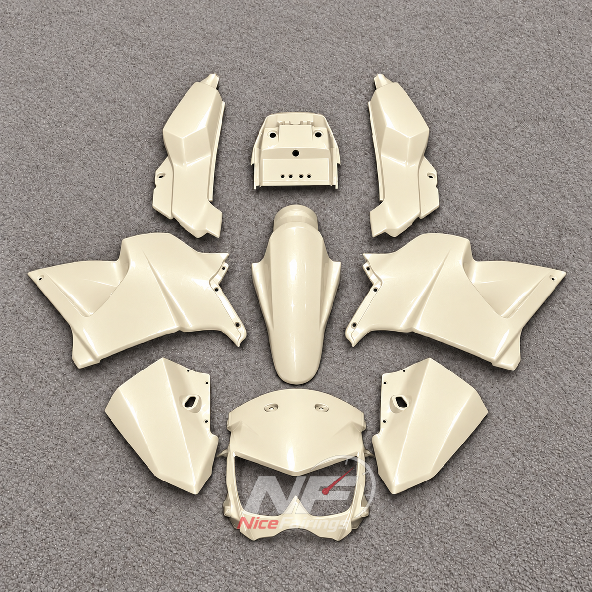 Custom Fairings Fit 2005-2008 KAWASAKI KLE500 - Injection-Molded ABS Plastic - Silver | NiceFairings - paint design NO.2 option image