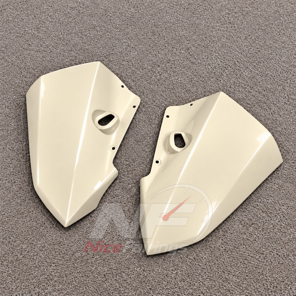 Replacement Fairings Fit 2005-2008 KAWASAKI KLE500 - Injection-Molded ABS Plastic - Ivory | NiceFairings - side angle image