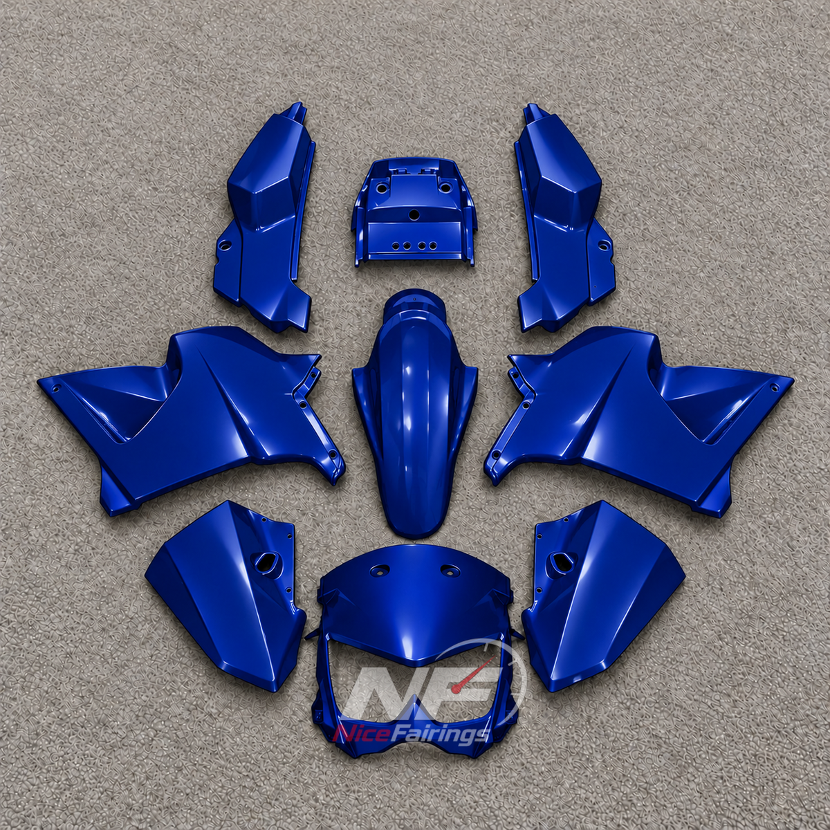 Custom Fairings Fit 2005-2008 KAWASAKI KLE500 - Injection-Molded ABS Plastic - Silver | NiceFairings - paint design NO.5 option image