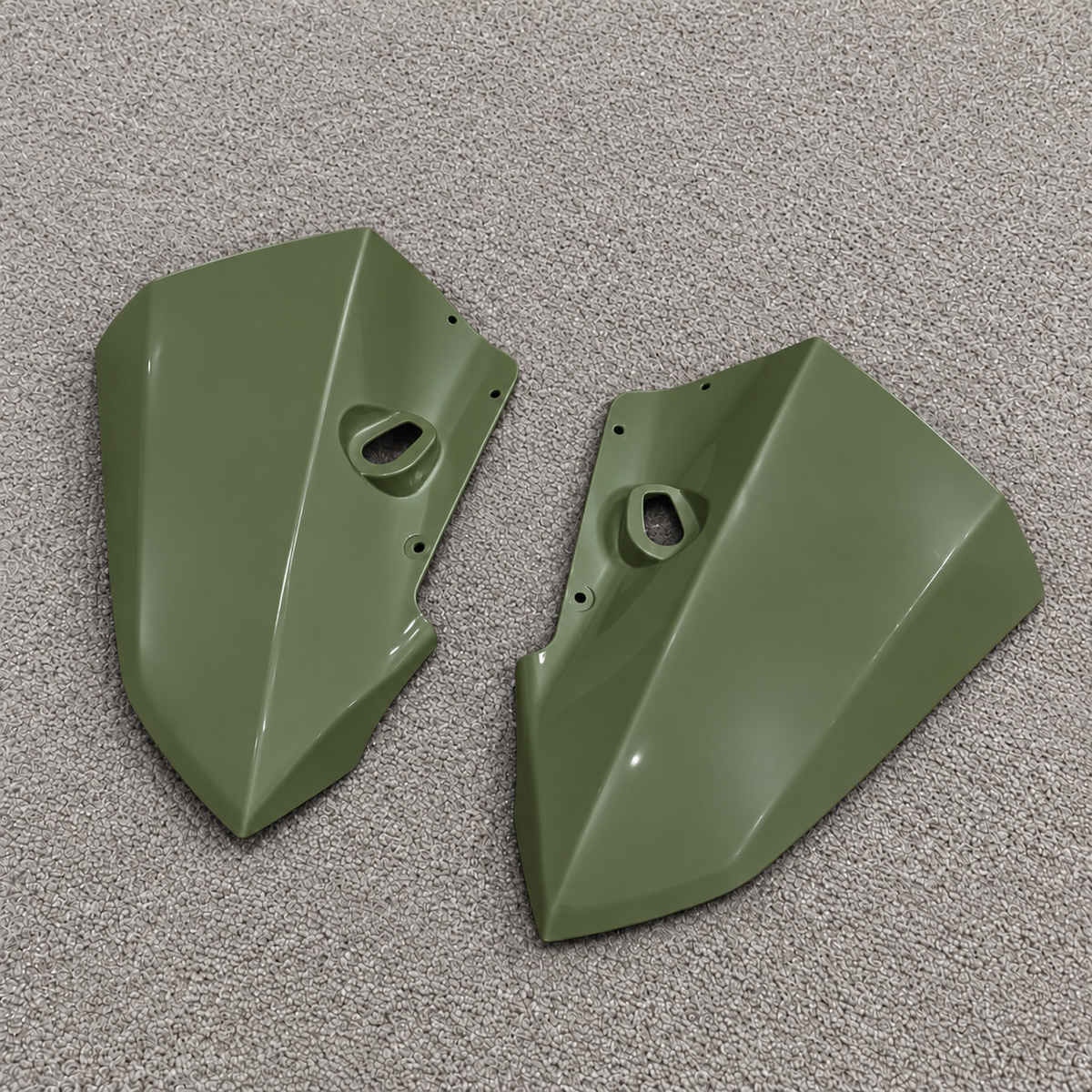 Fairing Kit Fits 2005-2008 KAWASAKI KLE500 - Injection-Molded ABS Plastic - Olive Green Black | NiceFairings - side angle image