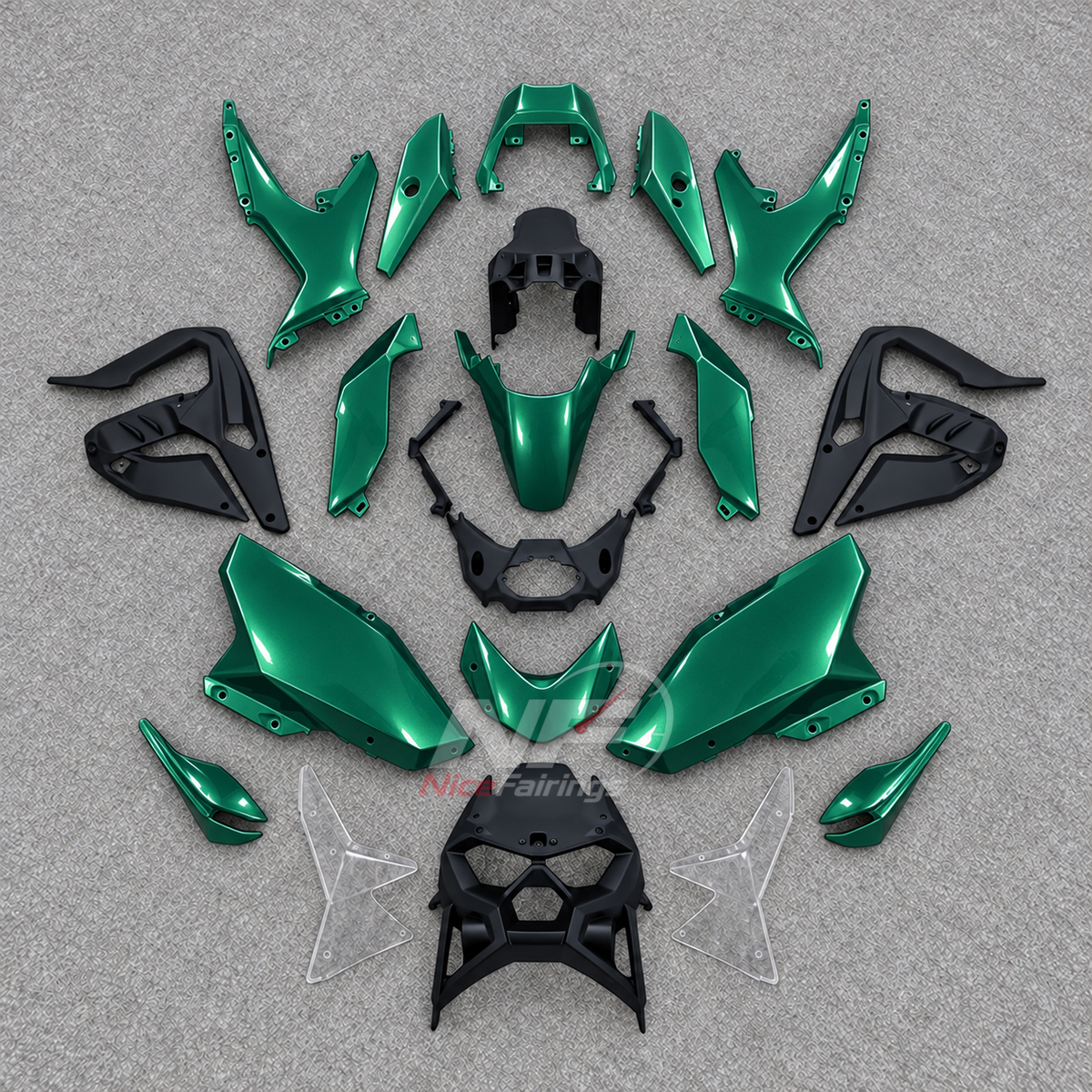 Injection-Molded Fairing Kit Fits 2026-2027 KAWASAKI KLE500 - ABS Plastic Bodywork - Emerald Green | NiceFairings - main product image