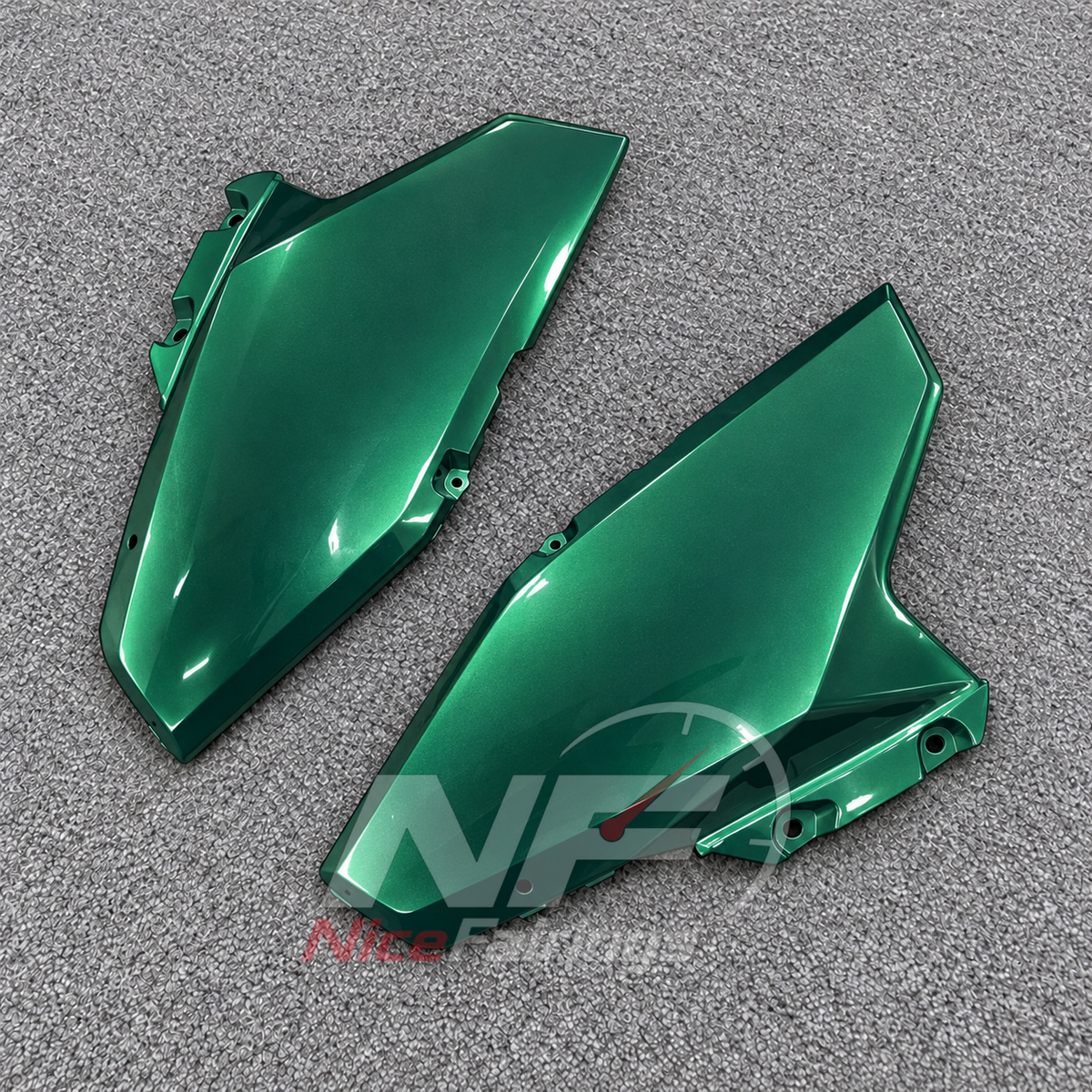 Injection-Molded Fairing Kit Fits 2026-2027 KAWASAKI KLE500 - ABS Plastic Bodywork - Emerald Green | NiceFairings - rear angle image