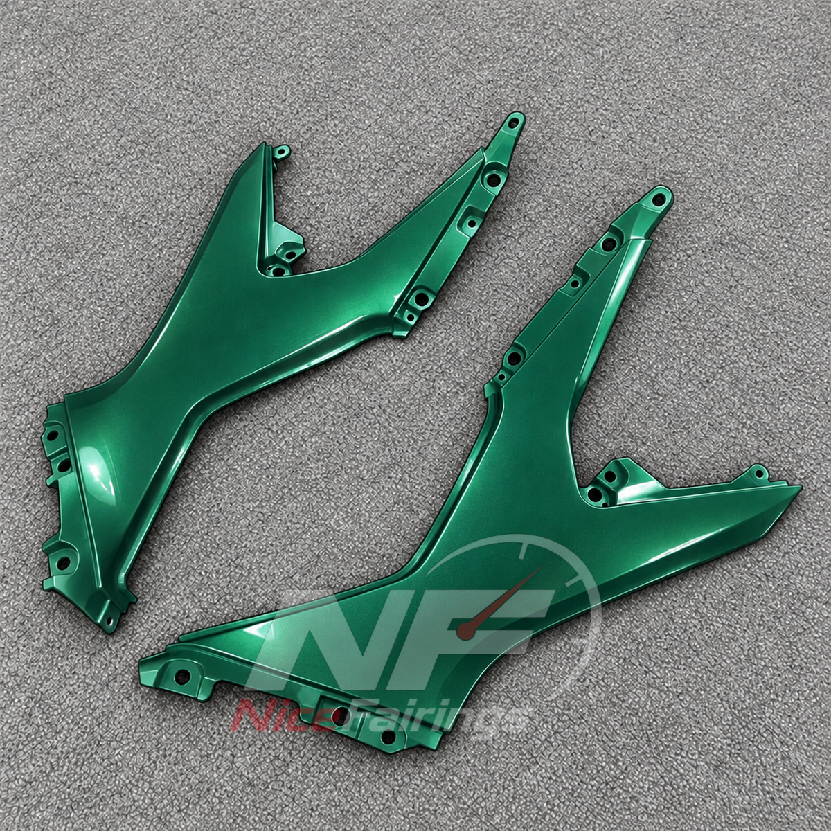 Injection-Molded Fairing Kit Fits 2026-2027 KAWASAKI KLE500 - ABS Plastic Bodywork - Emerald Green | NiceFairings - detail angle image
