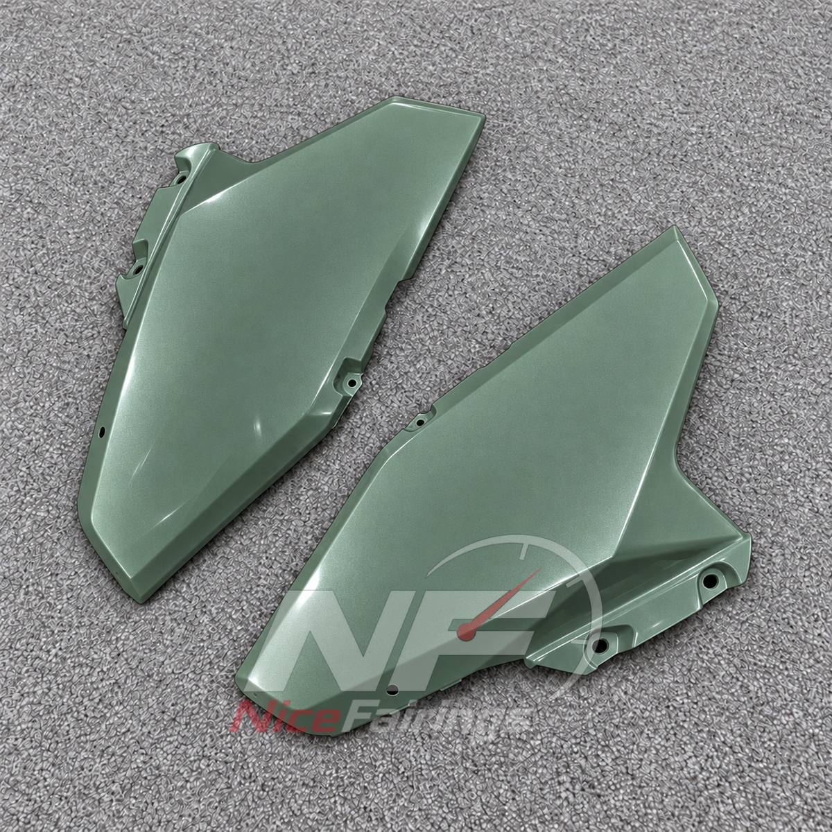 Motorcycle Fairing Kit Fits 2026-2027 KAWASAKI KLE500 - Aftermarket ABS Panels - Sage Green | NiceFairings - side angle image