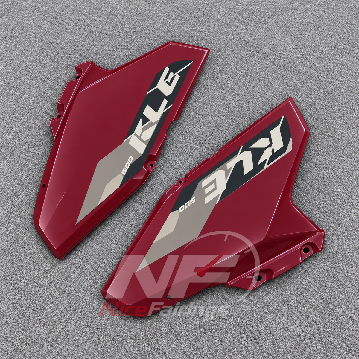 Replacement Fairings Fit 2026-2027 KAWASAKI KLE500 - Custom-Painted ABS Bodywork - Burgundy Red | NiceFairings - additional angle image