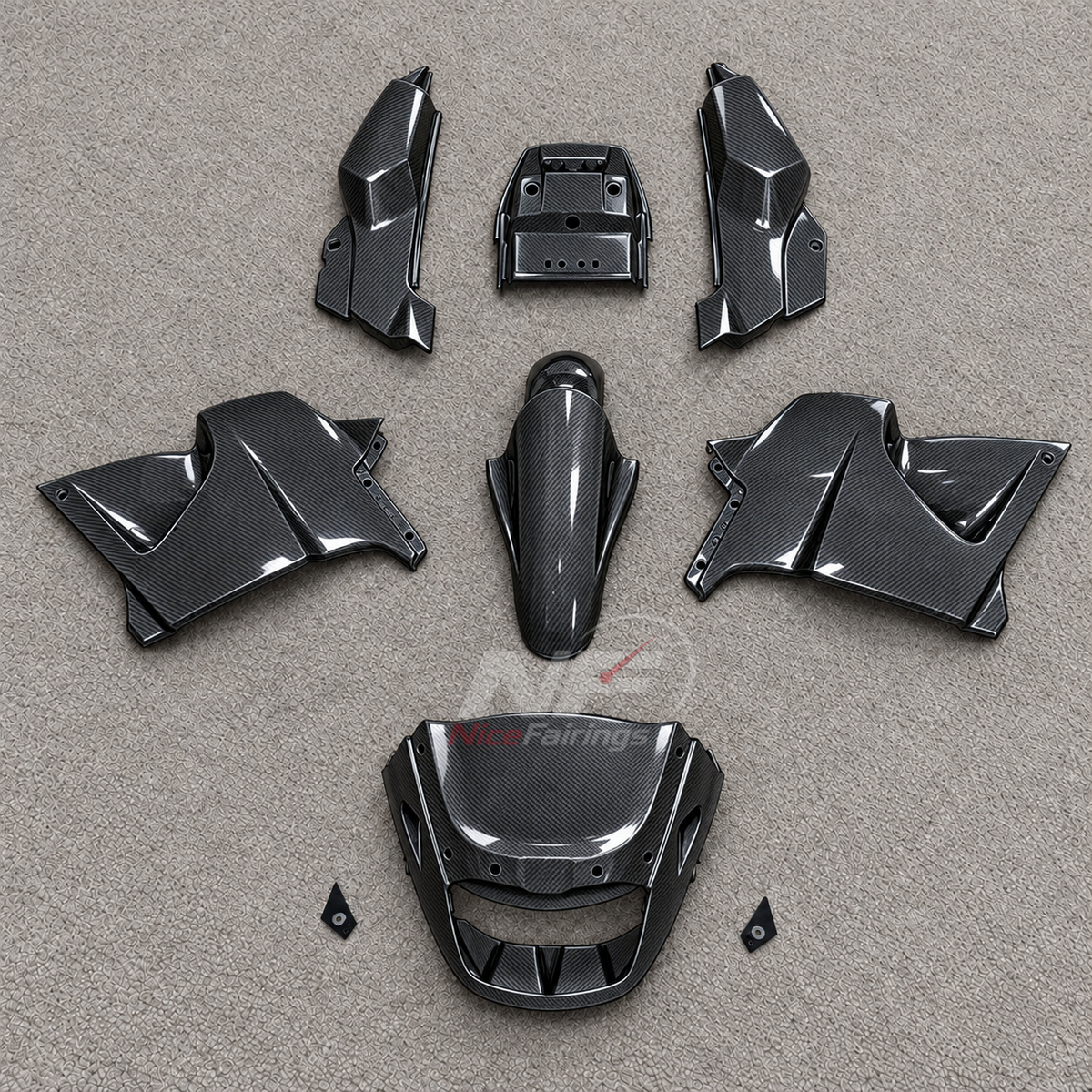 Replacement Fairings Fit 1995-2004 KAWASAKI KLE500 - Injection-Molded ABS Plastic - Black Carbon Fiber Look | NiceFairings - main product image