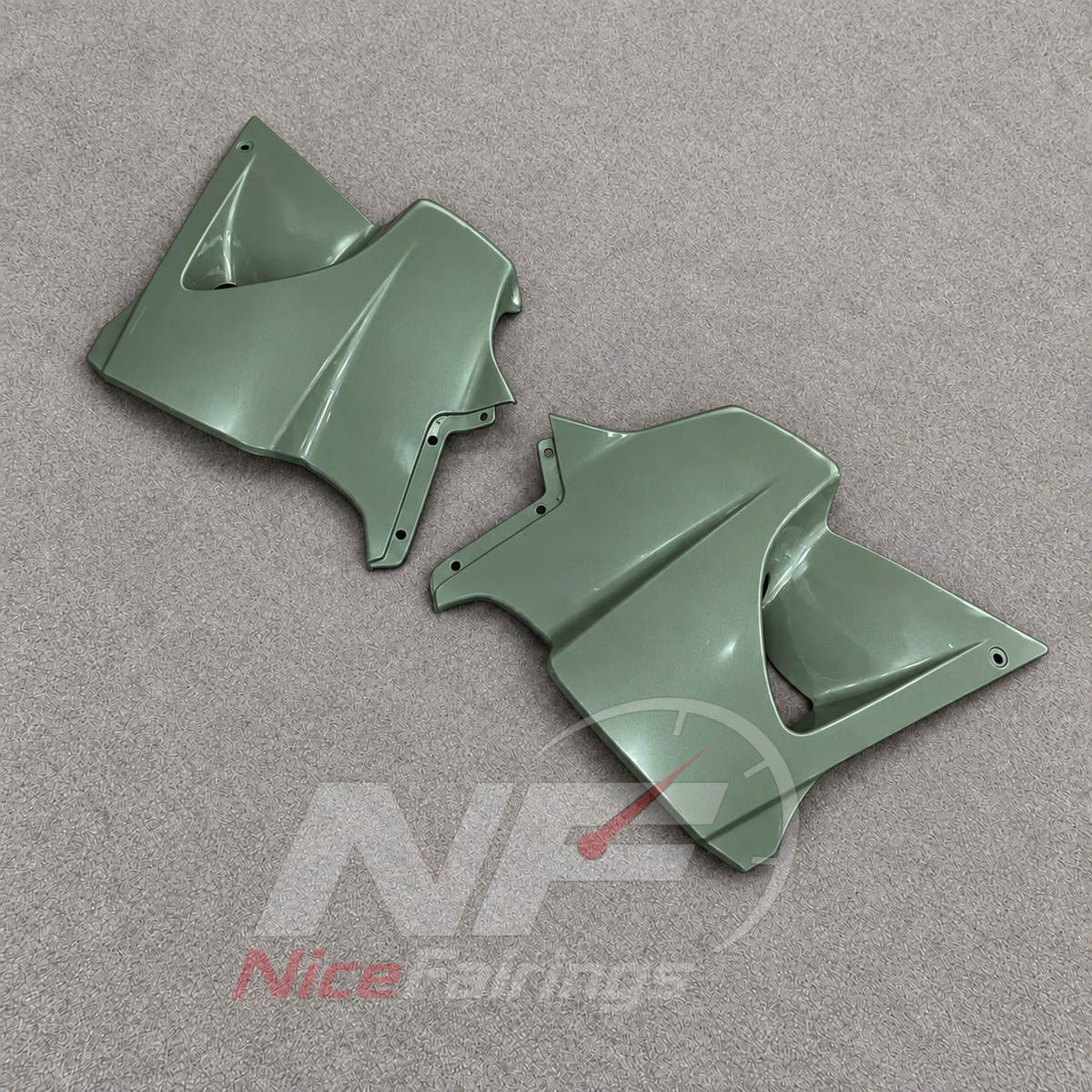 Sportbike Fairing Kit Fits 1995-2004 KAWASAKI KLE500 - Injection-Molded ABS Plastic - Sage Green Black | NiceFairings - rear angle image