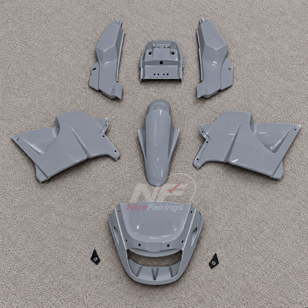 Fairing Kit Fits 1995-2004 KAWASAKI KLE500 - Injection-Molded ABS Plastic - Teal Orange White | NiceFairings - paint design NO.4 option image