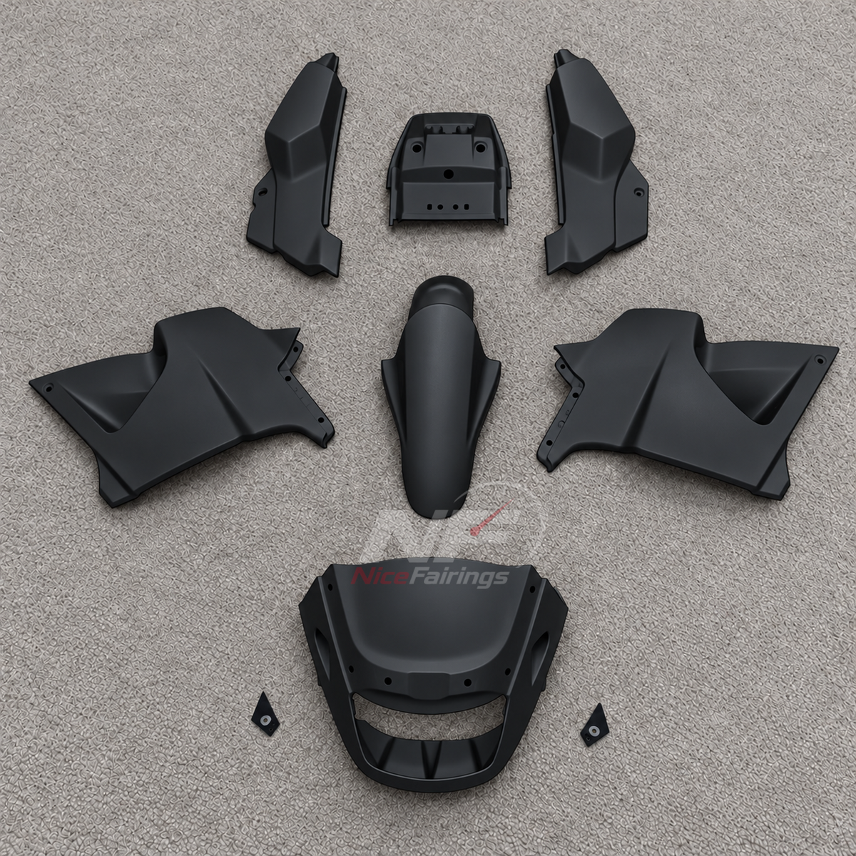 Motorcycle Fairing Kit Fits 1995-2004 KAWASAKI KLE500 - Injection-Molded ABS Plastic - White Blue Silver | NiceFairings - paint design NO.9 option image