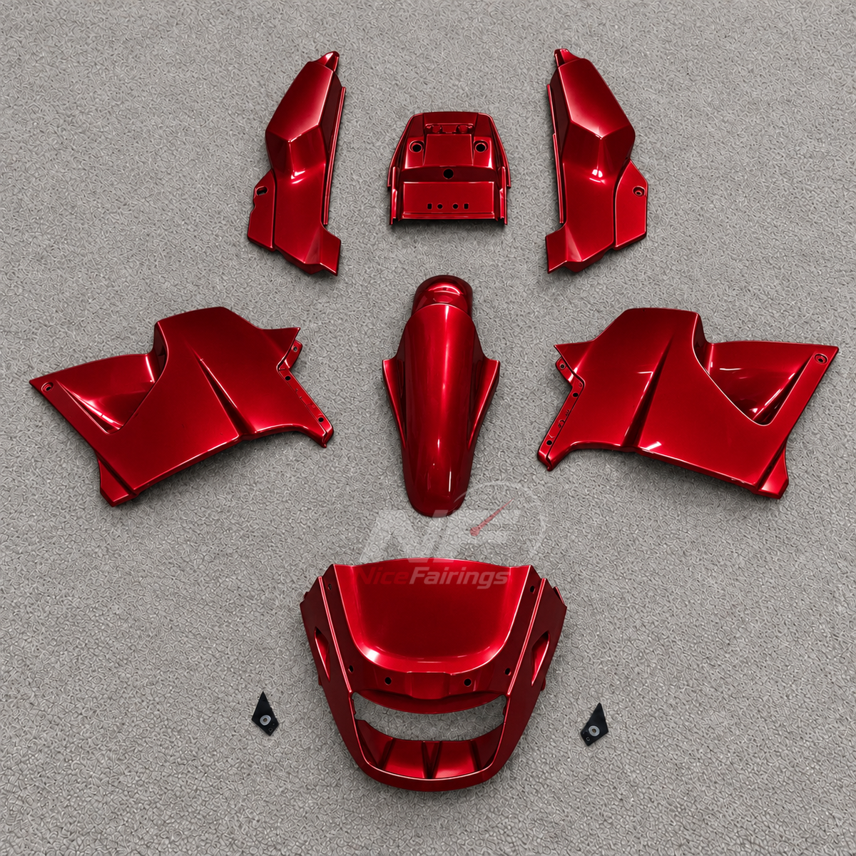 ABS Plastic Fairing Kit Fits 1995-2004 KAWASAKI KLE500 - ABS Plastic Bodywork - Silver | NiceFairings - paint design NO.8 option image