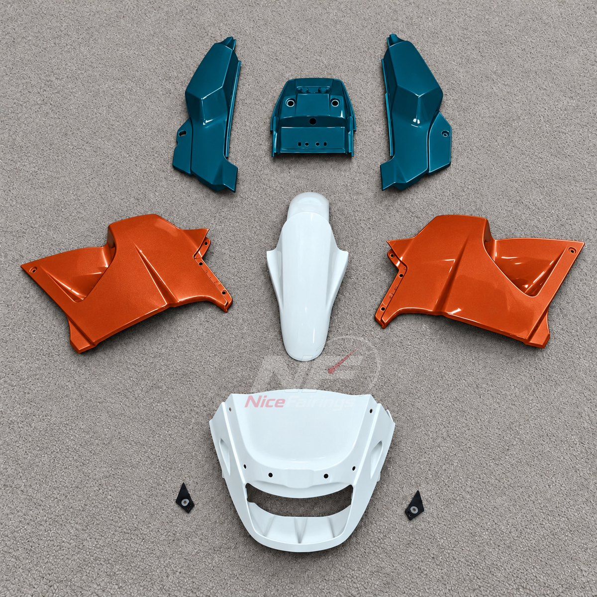 Fairing Kit Fits 1995-2004 KAWASAKI KLE500 - Injection-Molded ABS Plastic - Teal Orange White | NiceFairings - main product image