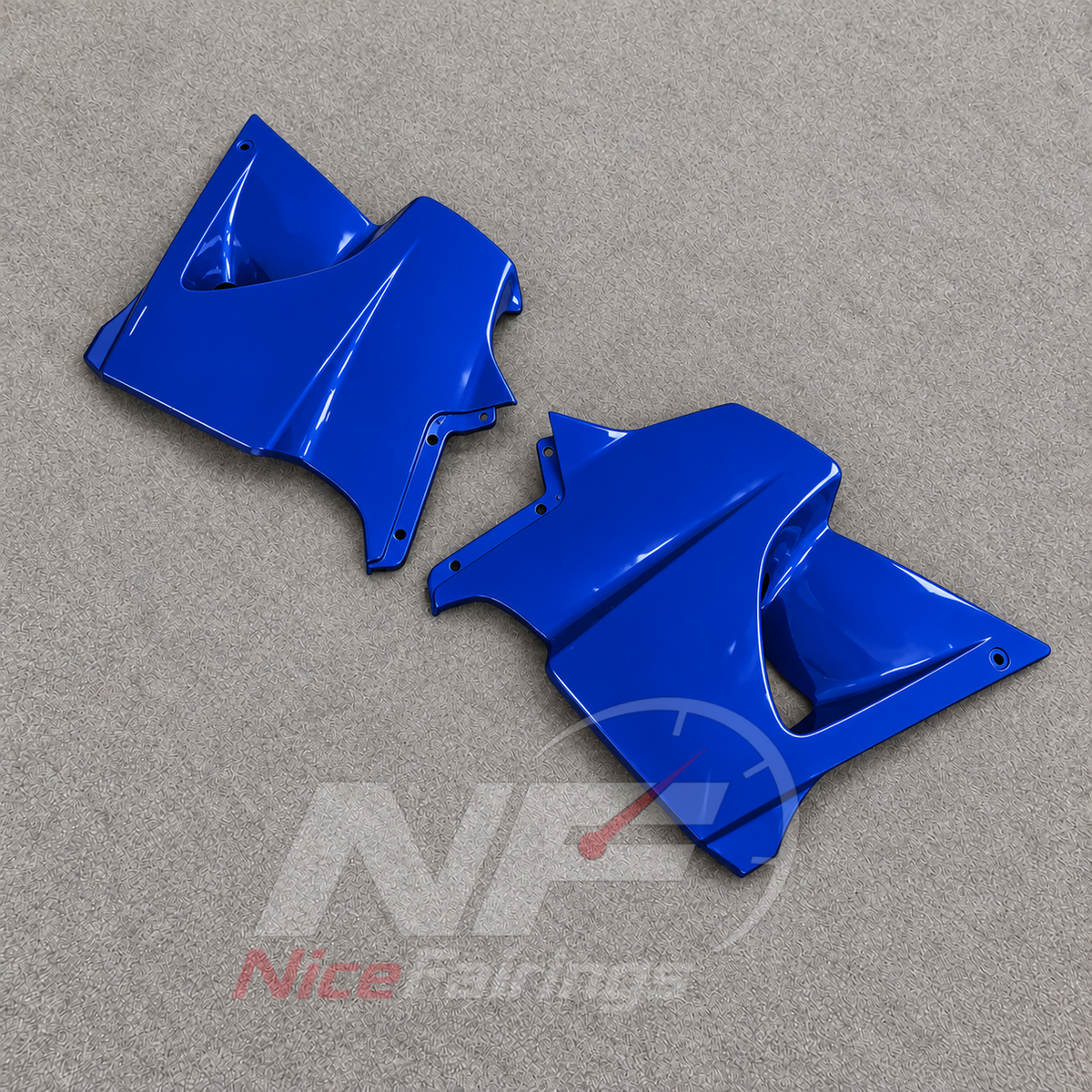 Motorcycle Fairing Kit Fits 1995-2004 KAWASAKI KLE500 - Injection-Molded ABS Plastic - White Blue Silver | NiceFairings - rear angle image