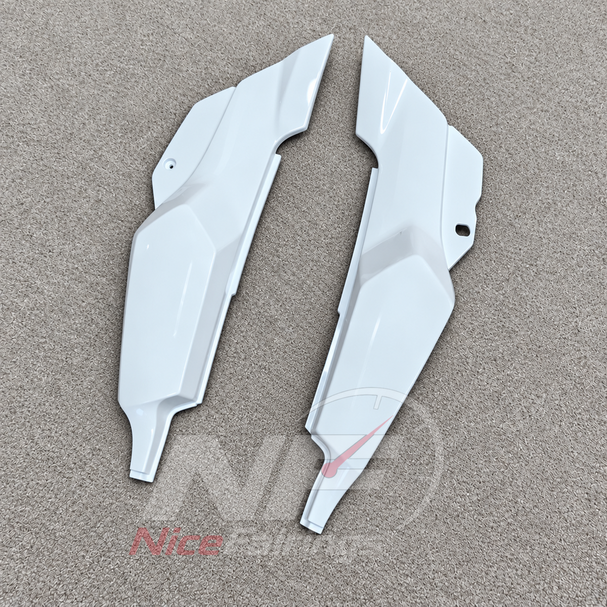 Motorcycle Fairing Kit Fits 1995-2004 KAWASAKI KLE500 - Injection-Molded ABS Plastic - White Blue Silver | NiceFairings - detail angle image