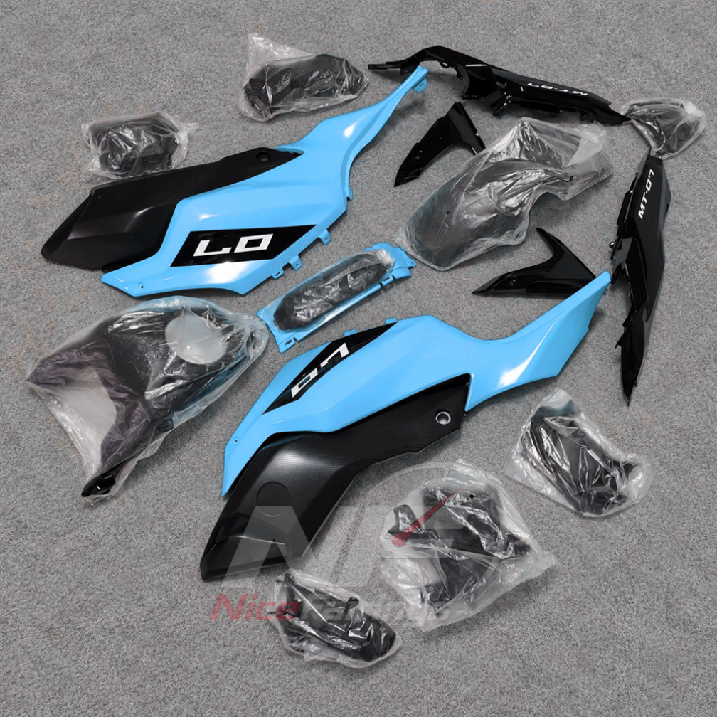 2014-2017 Yamaha MT-07 FZ-07 ABS fairing kit - Sky Blue Black ABS Fairings - view 2