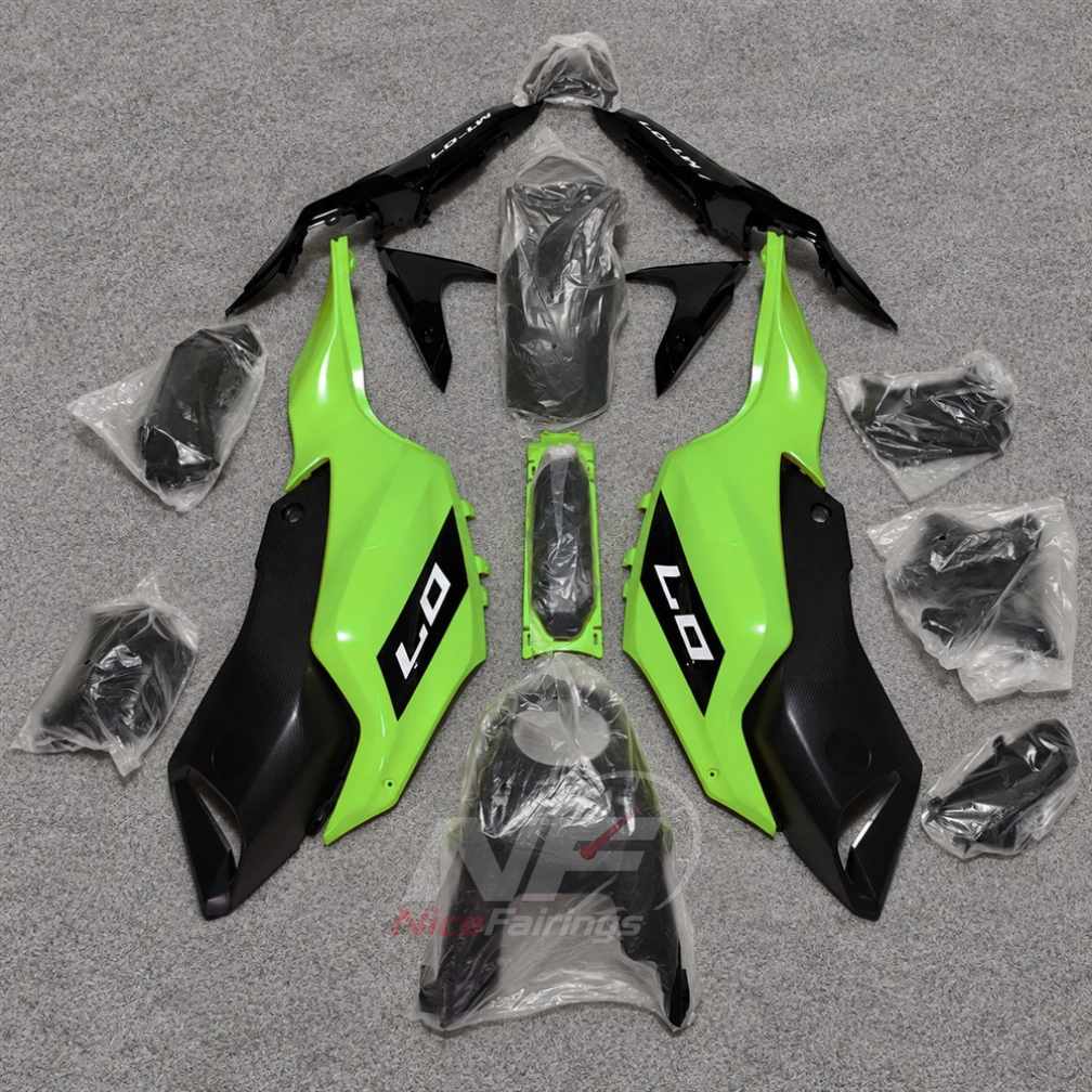 2014-2017 Yamaha MT-07 FZ-07 ABS fairing kit - Lime Green Black ABS Panels - NO.5 option