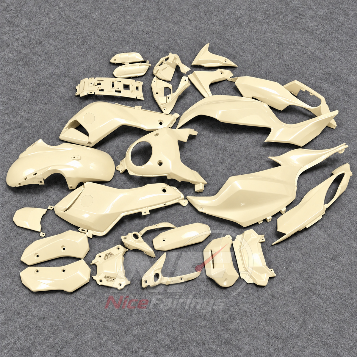 2014-2017 Yamaha MT-07 FZ-07 ABS fairing kit - Cream ABS Bodywork - view 3