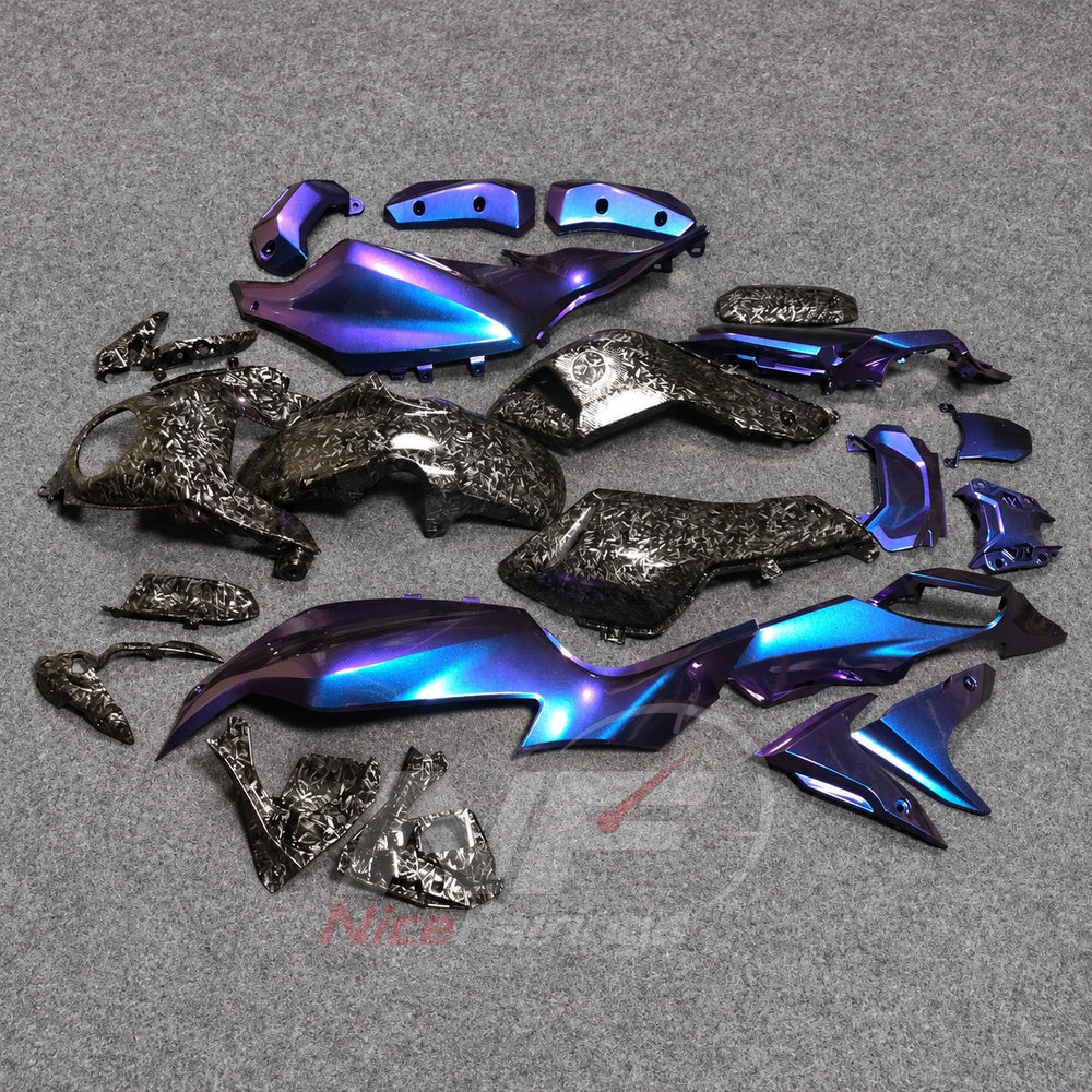 2014-2017 Yamaha MT-07 FZ-07 ABS fairing kit - Blue Purple Carbon Fiber Look ABS - view 2