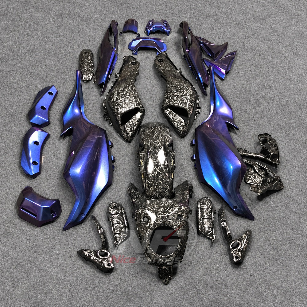 2014-2017 Yamaha MT-07 FZ-07 ABS fairing kit - Blue Purple Carbon Fiber Look ABS - NO.2 option