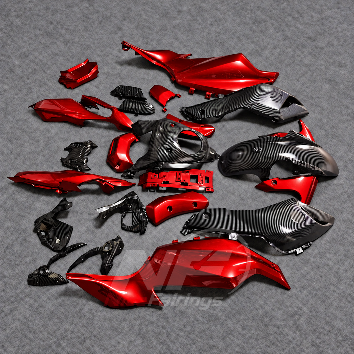 2014-2017 Yamaha MT-07 FZ-07 ABS fairing kit - Red Gray ABS Bodywork - view 2