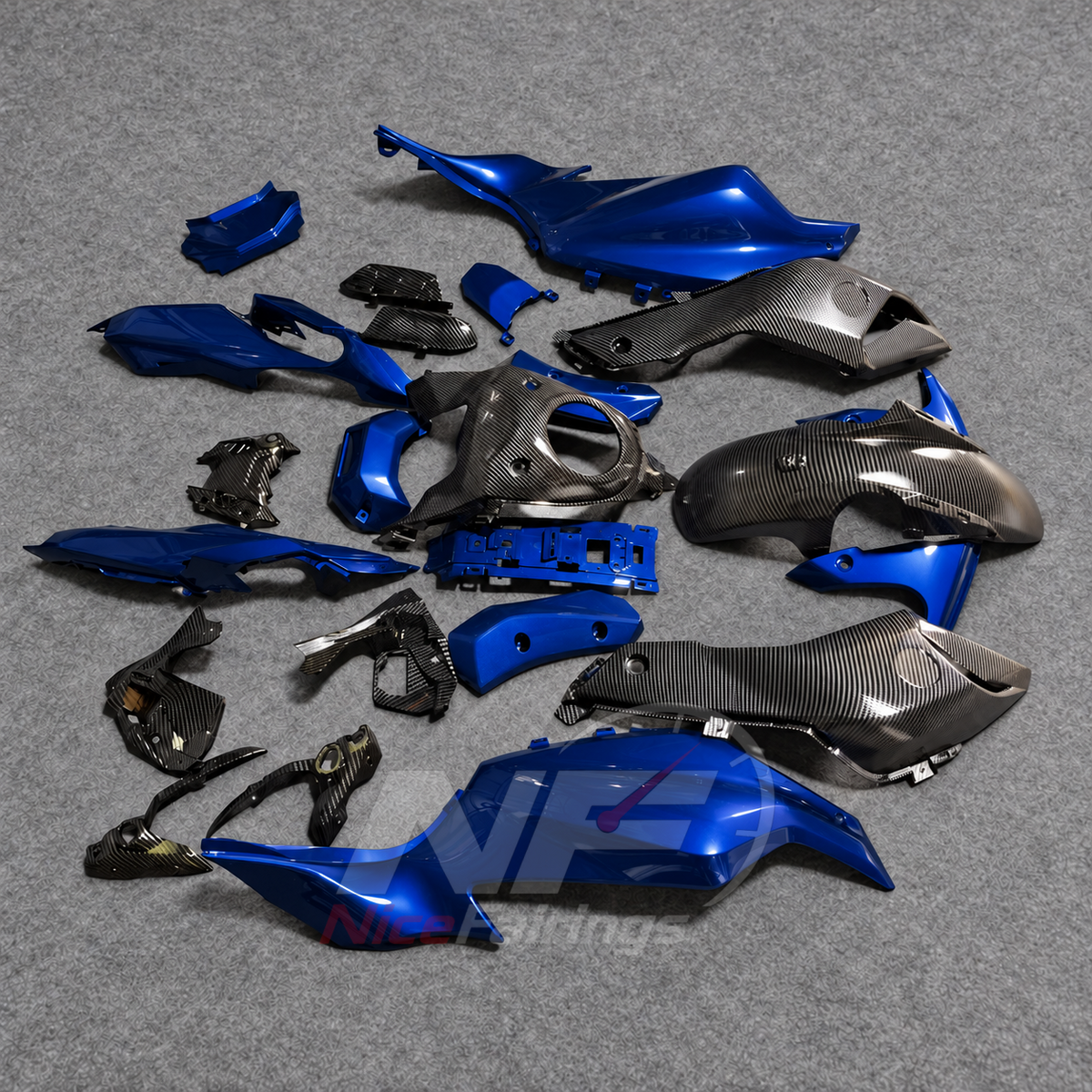 2014-2017 Yamaha MT-07 FZ-07 ABS fairing kit - Blue Gray ABS Bodywork - view 3