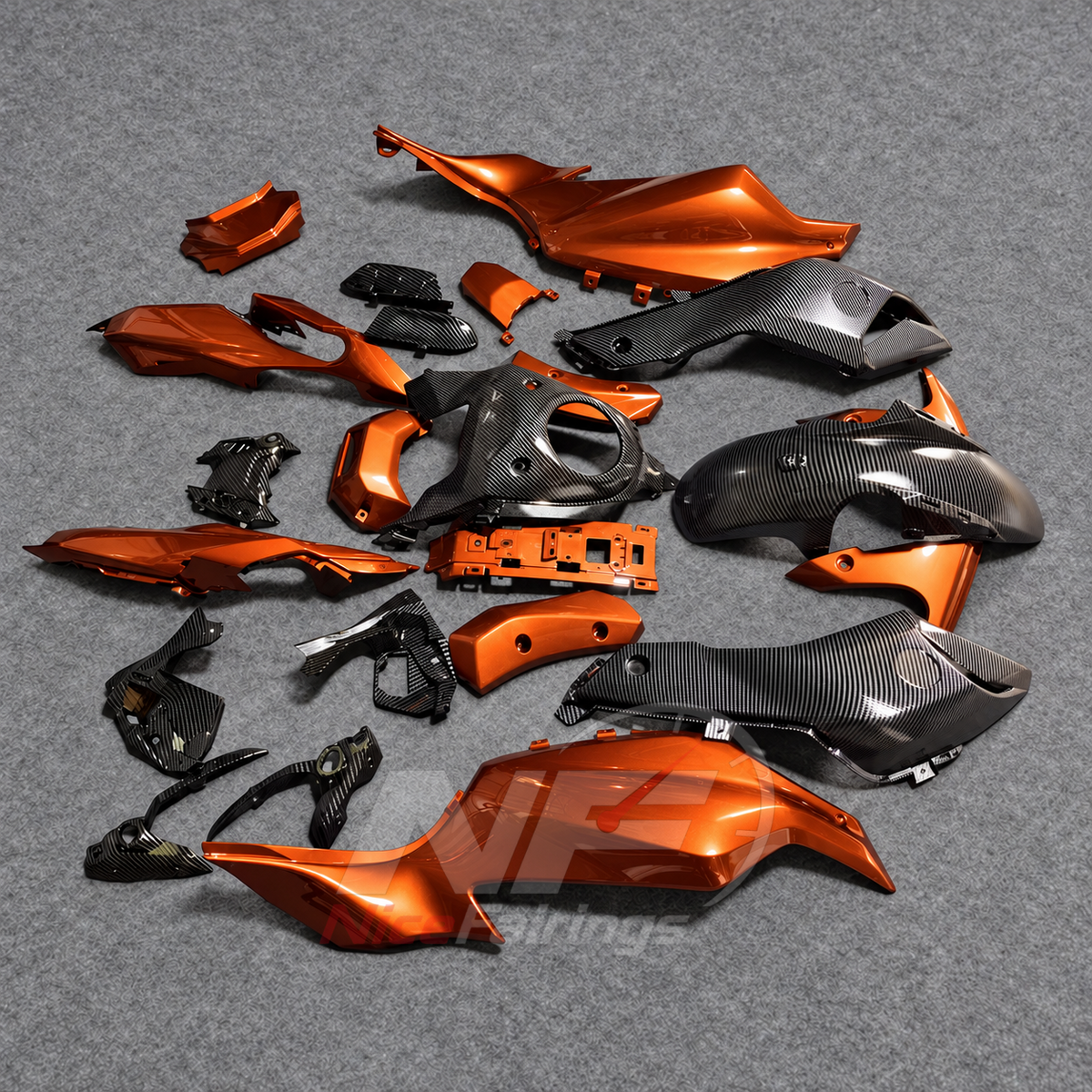 2014-2017 Yamaha MT-07 FZ-07 ABS fairing kit - Orange Gray ABS Panels - view 2