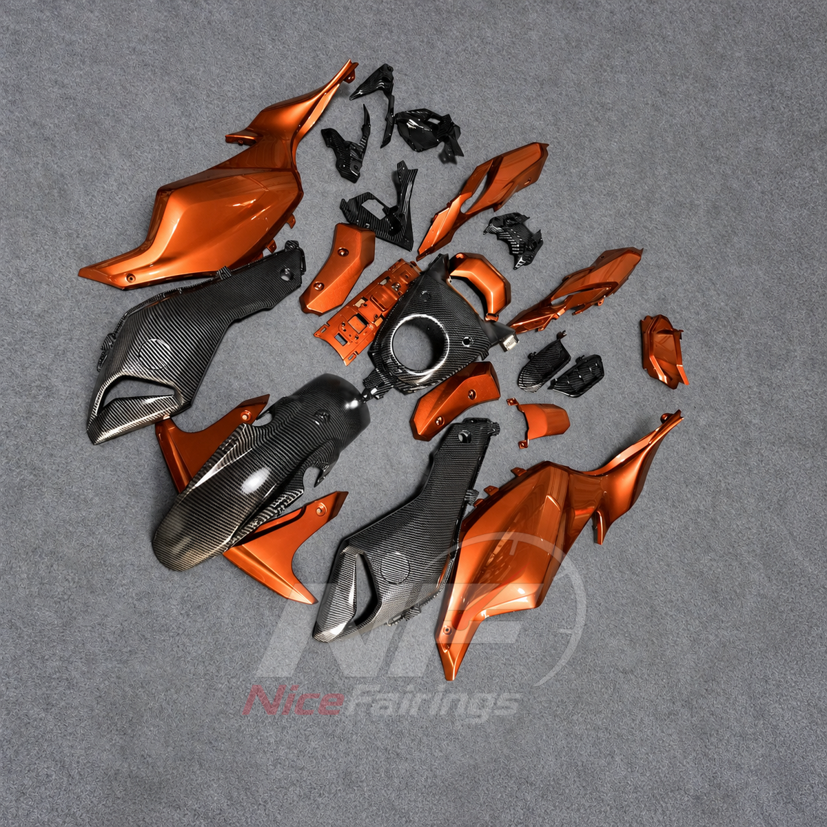 2014-2017 Yamaha MT-07 FZ-07 ABS fairing kit - Orange Gray ABS Panels - view 3