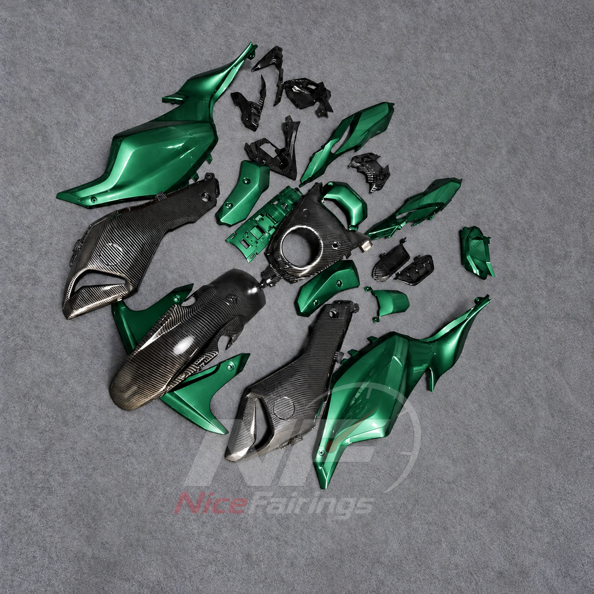 2014-2017 Yamaha MT-07 FZ-07 ABS fairing kit - Green Gray ABS Fairings - view 2