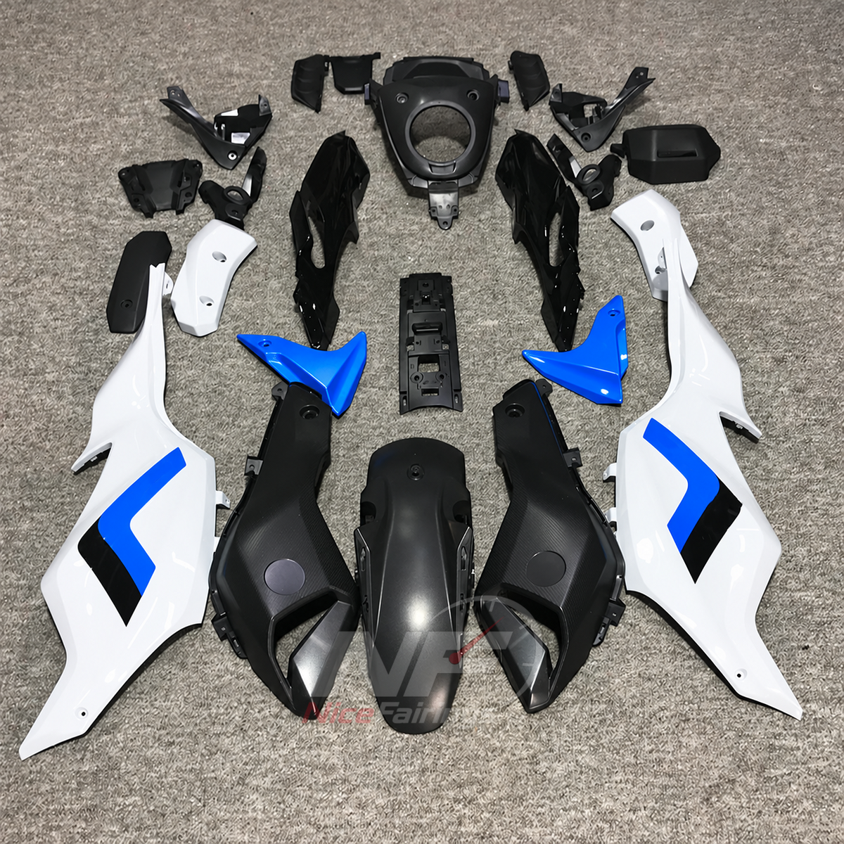 2014-2017 Yamaha MT-07 FZ-07 ABS fairing kit - White Blue Black ABS Panels - NO.9 option